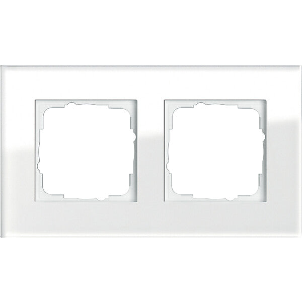 Gira Abdeckrahmen 2f. weissglas Esprit 021212